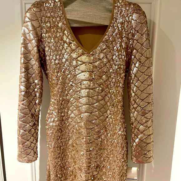 Brand new gold, sequin dress - Picture 1 of 12